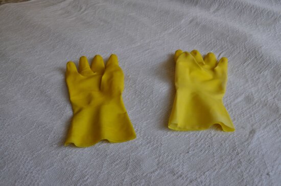 rubber, gloves