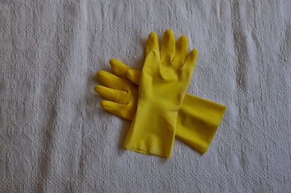 rubber handschoenen, witte achtergrond