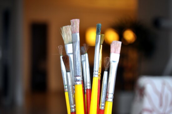 several, brushes, painting