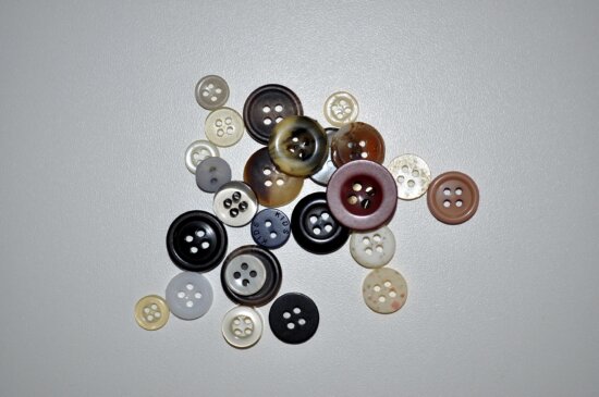 sewing, buttons, white background