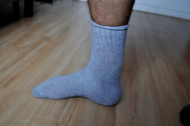foot, man, trained, sock