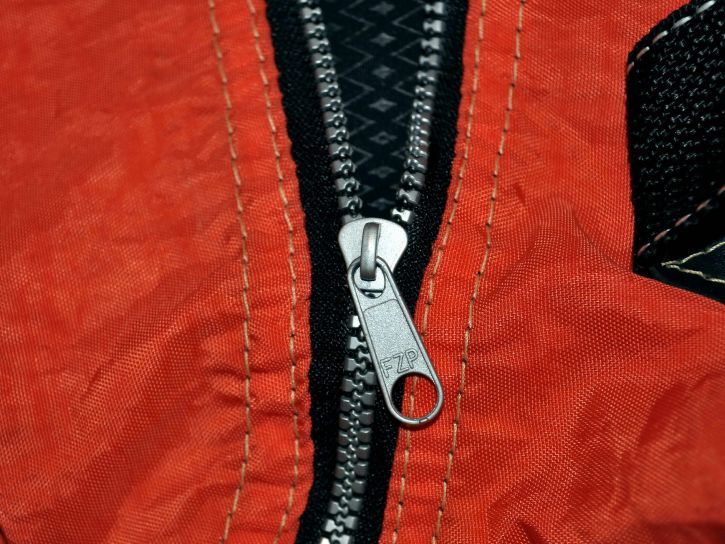 metal zip, close up, cloth, jacket