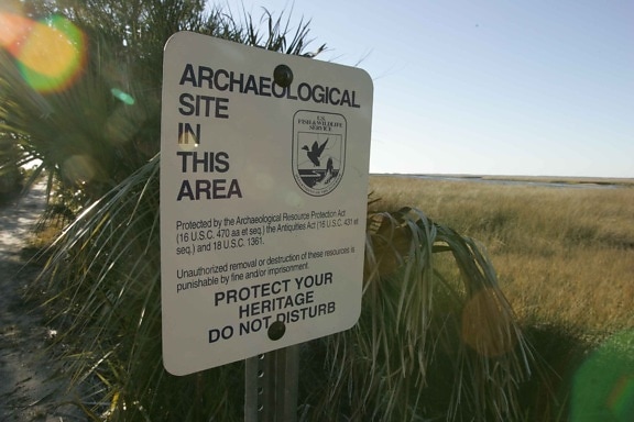 archeological, site, area, sign