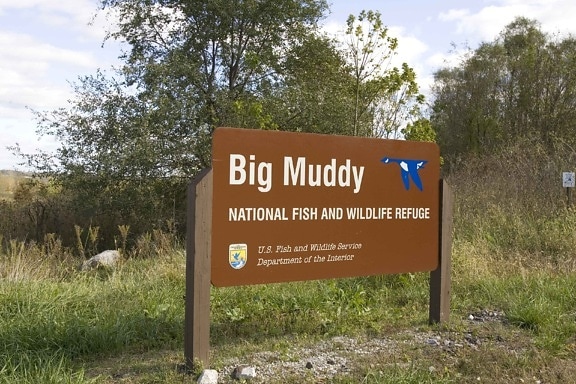 big, muddy, wilderness, refuge, sign