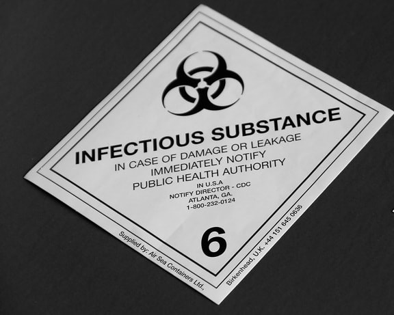 dangerous, goods, shipping, label, infectious, substance, sign
