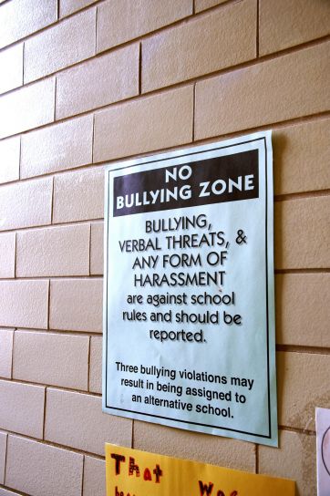bullying, zone, sign