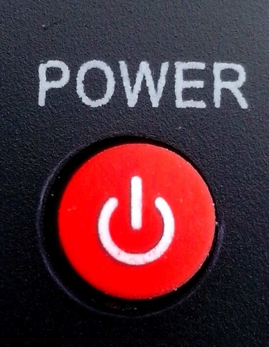 red, power, button