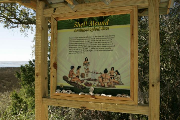 shell, mound, archeological, site, sign