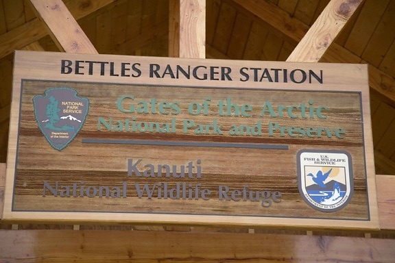 teken, houten, board, bettles, ranger, station