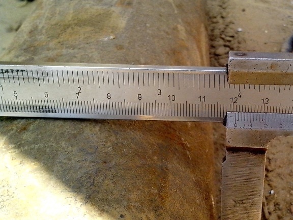 measuring, diameter, metal, pipe