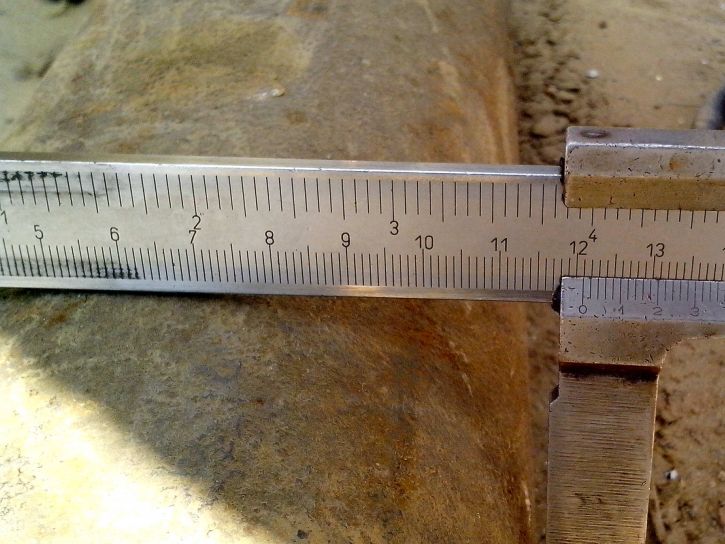 måle, diameter, metallrør