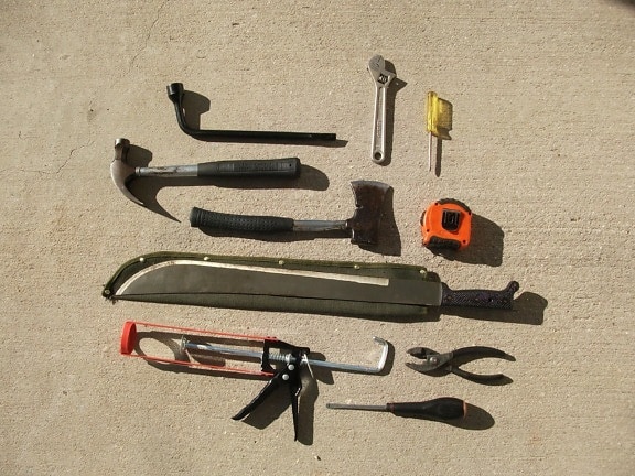 hand tool, screwdriver, saw, mechanic tools, wrench, pliers, hatchet