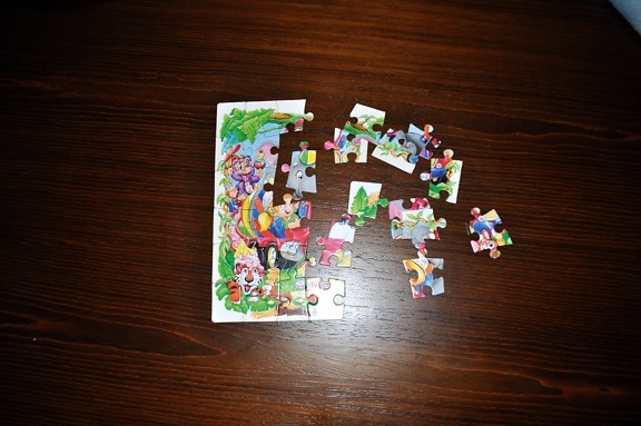 puzzels, kinderen, tabel