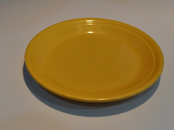 yellow, ceramic, plate