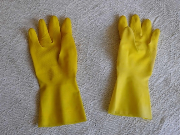 Gelb, Gummi, Handschuhe