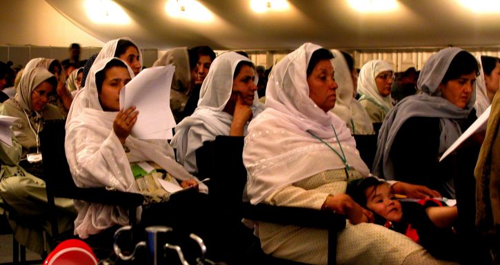 Afghanistan, men, women, delegates, crowd