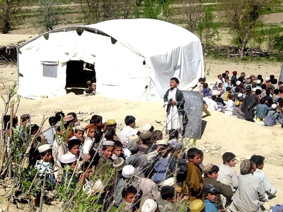 Afghanistan, boys, outdoor, class