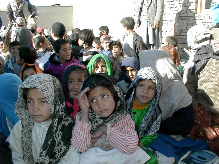 trẻ em, Afghanistan, ngoài trời, lớp