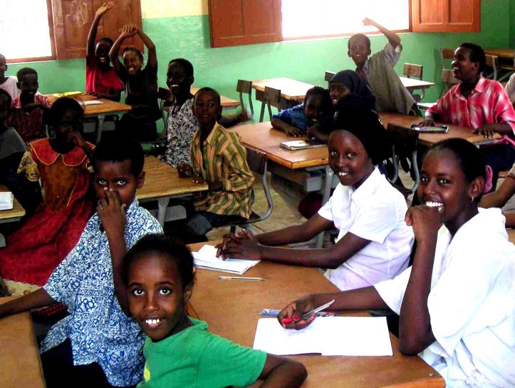 crianças, escola primária, Djibouti, África