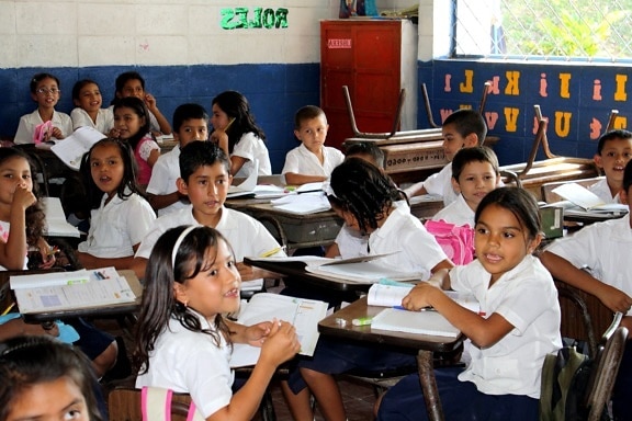 San Salvador, terzo, grado, studenti, aula