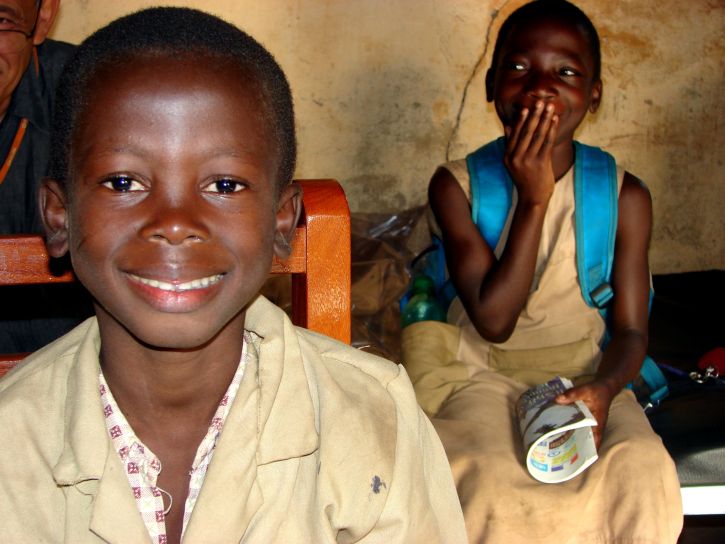 šťastný, děti, Benin, Afrika