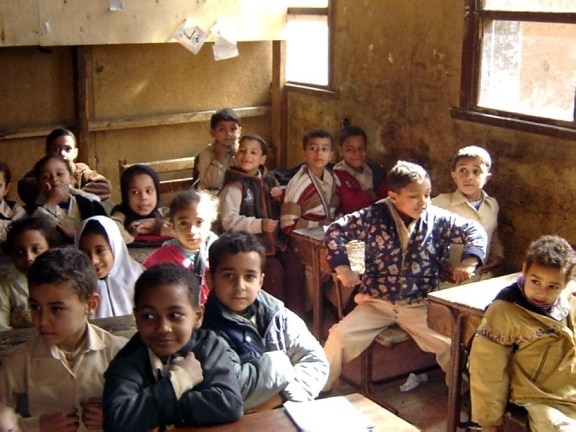 niños, escuela, Egipto