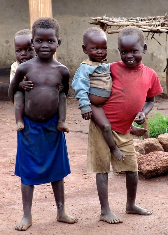 bonito, niños pequeños, África
