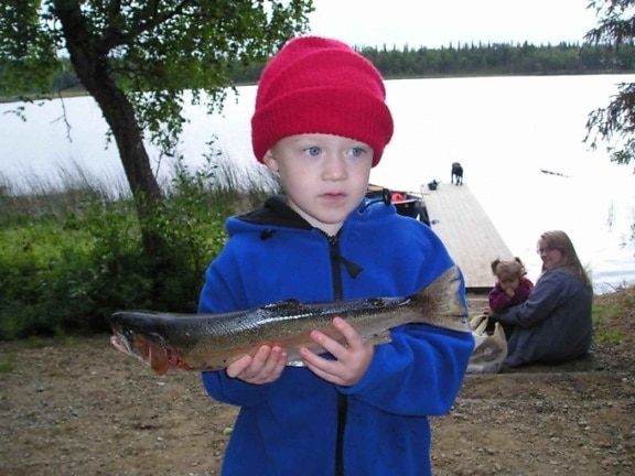 young, cute boy, fish, hands