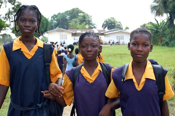unge kvindelige, studerende, Monrovia, Liberia