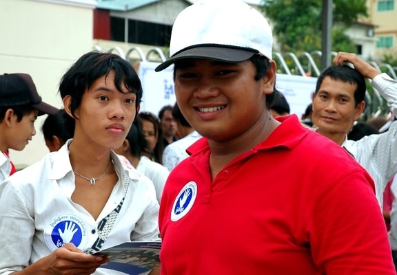 Camboya, estudiantes, participar, los jóvenes, festival