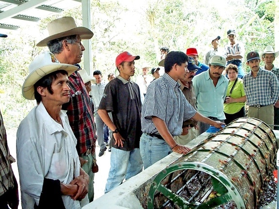 члены, демонстрация Gorrion, кофе, кооперативные, Яли, Никарагуа, смотреть,
