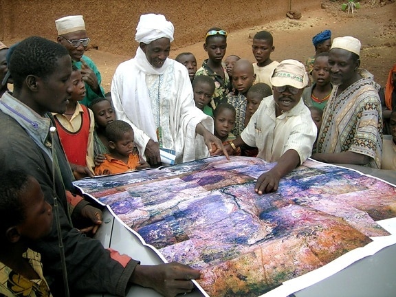 nigerian, écologiste, l'évaluation, l'équipe, les points, détail, aérien, l'image