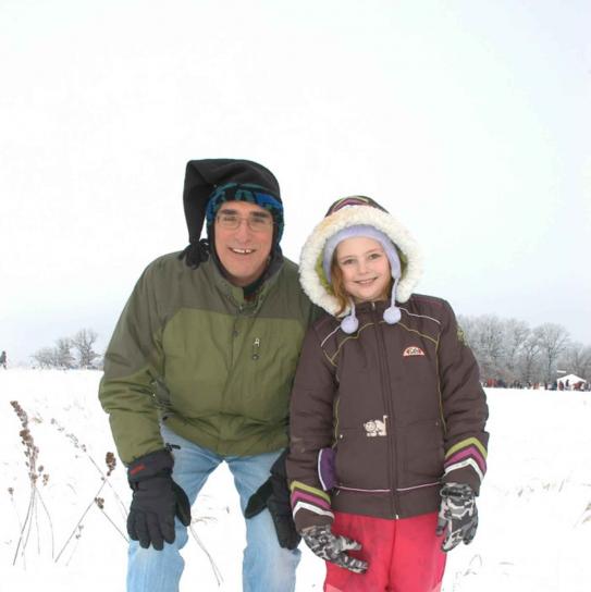 father, daughter, enjoy, magic, winter, snow, play