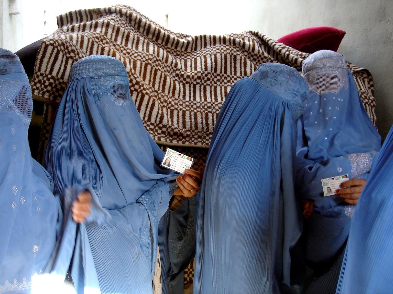 Free Picture Afghanistan Women Stand Vote 