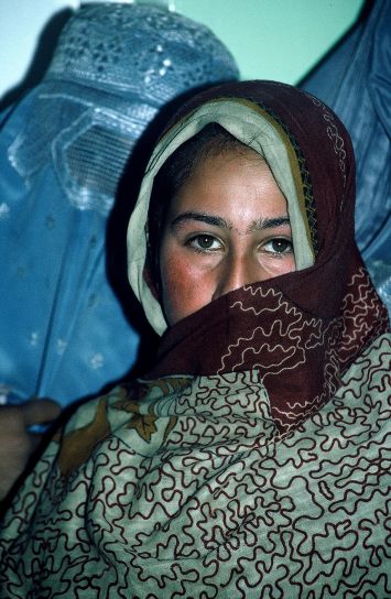 Afeganistão, mulher, retrato, rosto