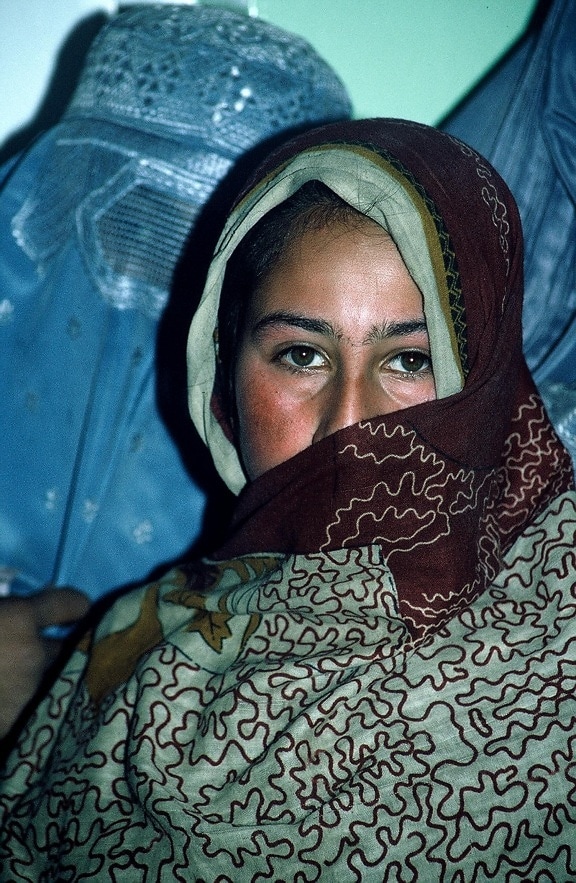 Afganistán, mujer, retrato, cara