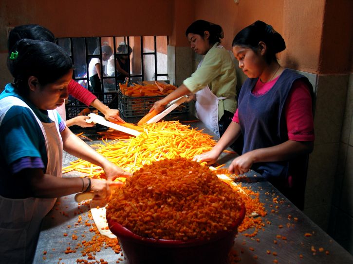 женщины, рабочие, овощей, растений, Гватемала