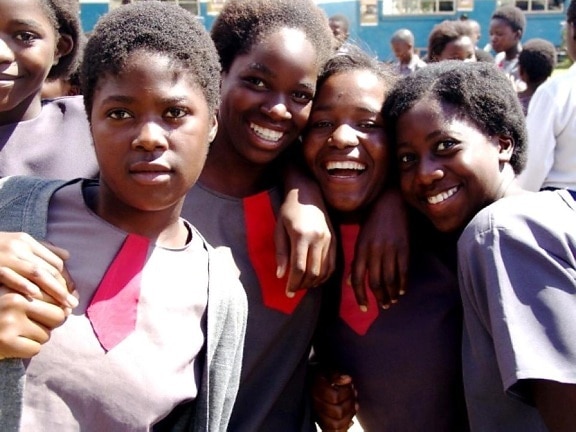 portrætter, Zambia, skolepiger