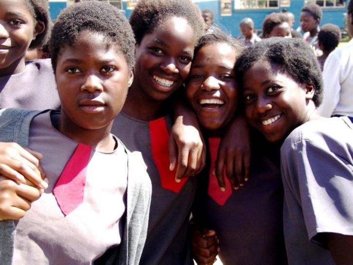 meninas da escola de retratos, Zâmbia,