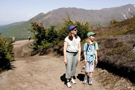 woman, girl, hike, nature