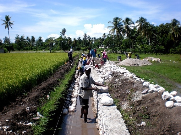 Haiti, i lavoratori, la costruzione, l'irrigazione, canale