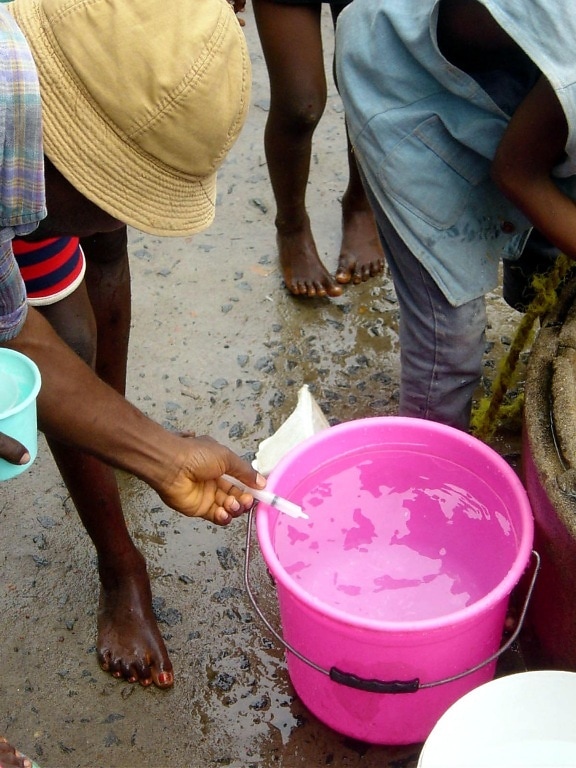 Liberia, medborgare, del, vatten, vattenrening, process, program