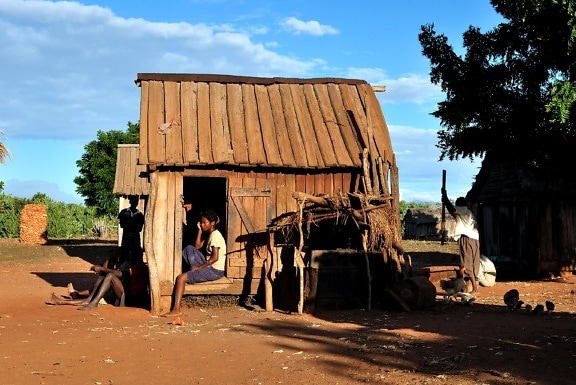 aldeia de família, de Madagascar, do agregado familiar