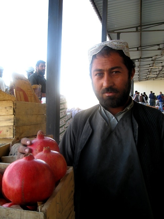 afghanistan, trainiert, Granatapfel, Bauer