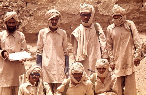 fénykép, tipikus, hét ember, pakisztáni