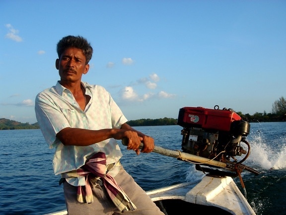 Tajlandia, odzyskiwanie, człowiek, łodzie rybackie