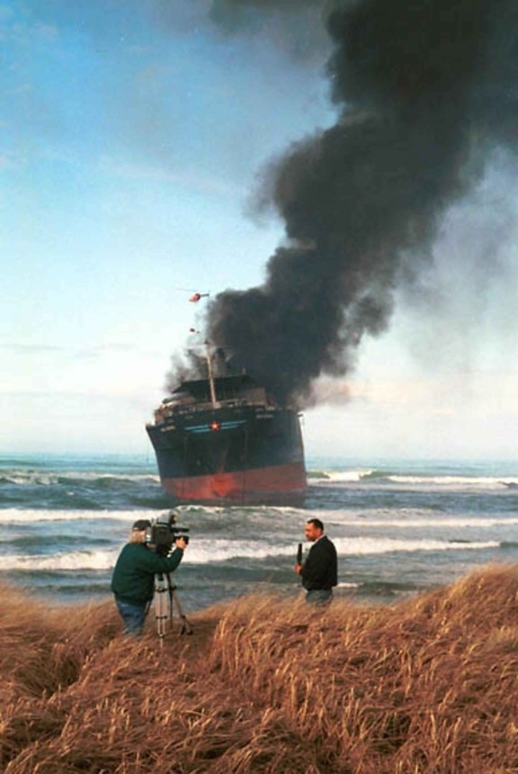 television news, media, crew, shipwreck, journalism