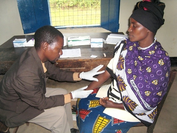 医師、試験、女性、携帯電話、カウンセリング、テスト、ユニット、タンザニア