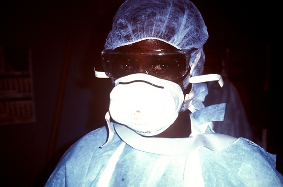 扎伊尔, 护士, 准备, 进入, 埃博拉, 隔离, 病房