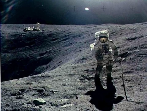 Apollo 11 program, first man walking on Moon, cosmonaut